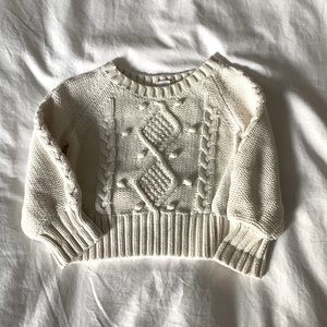 Cream toddler knit sweater, 18-24mo